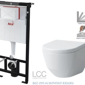 ALCADRAIN Alcadrain Sádromodul - predstenový inštalačný systém bez tlačidla + WC LAUFEN PRO LCC RIMLESS + SEDADLO AM101/1120 X LP2