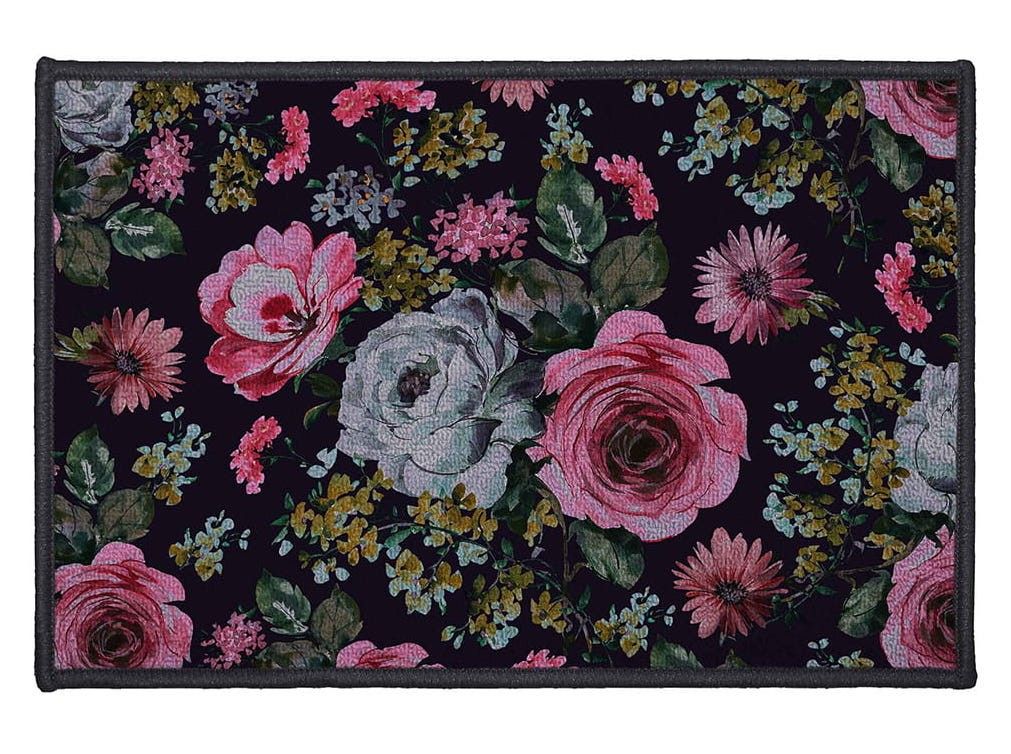 DomTextilu Krásny čierny vintage koberec do predsiene 40 x 60 cm 36776