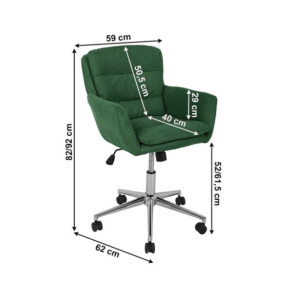Kancelárske kreslo Kaila - smaragdová / chróm