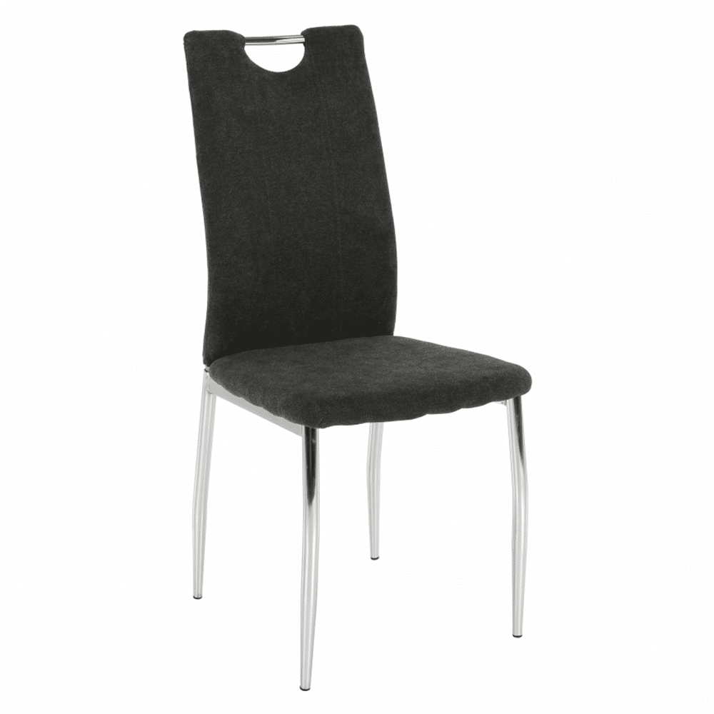 Kondela Jedálenská stolička, hnedosivá látka/chróm, OLIVA NEW 67283