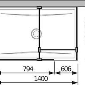 Jika Pure - Walk in 795 mmx800 mm na sprchovú vaničku 140 cmx80 cm, vrátane dvoch bočných profilov, profilu na spojenie dvoch skiel a vzpery, s úpravou Jika Perla Glass, 800 mm x 200 mm x 2000 mm H2684290026681