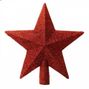Kinekus Ozdoba špic hviezda 20cm na vianočný stromček, červená