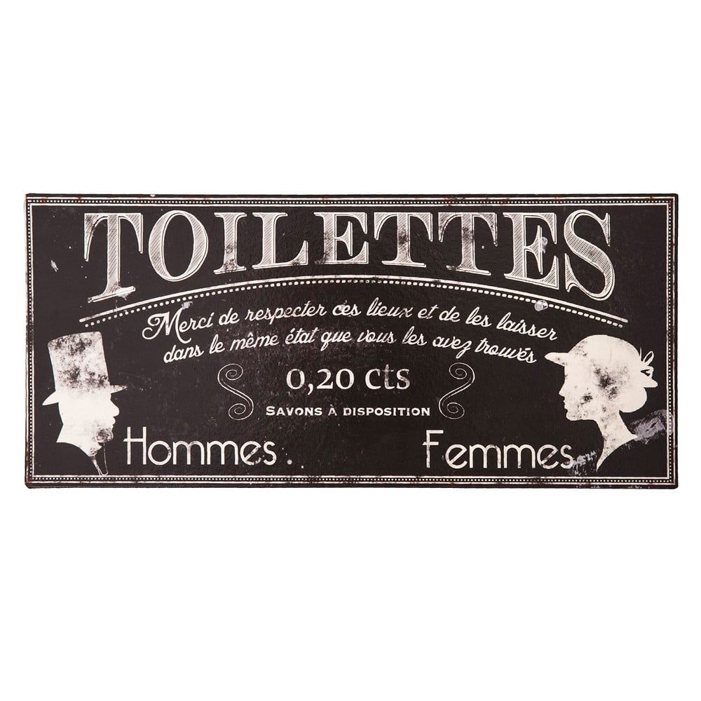 Kovová ceduľa na toaletu Antic Line Toilettes