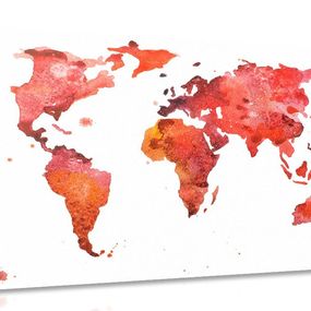 Obraz kontinenty v červených farbách - 120x80