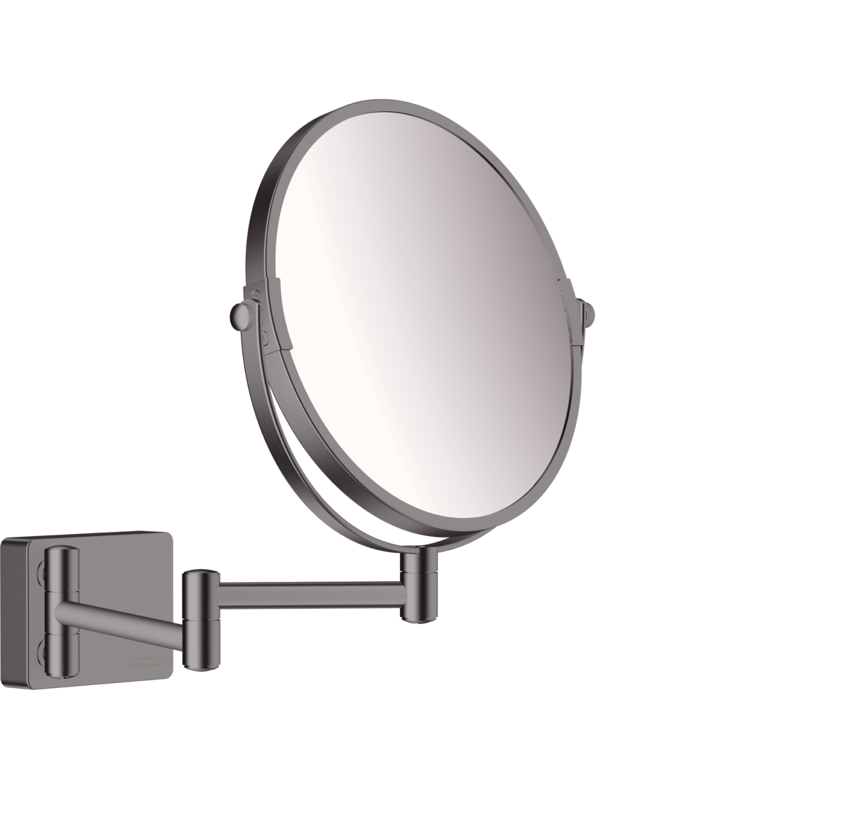Hansgrohe AddStoris - Kozmetické zrkadlo Ø188mm, kartáčovaný čierny chróm 41791340