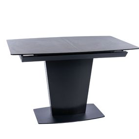BRENDA sklenený jedálenský stôl, mramor / čierna