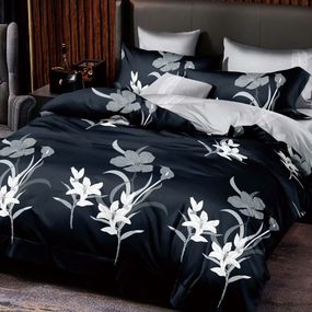 DomTextilu Modré posteľné obliečky z mikrovlákna 160x200 cm  Čierna 68700