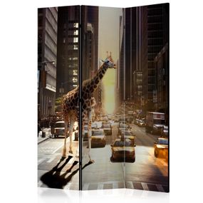 Artgeist Paraván - Giraffe in the Big City [Room Dividers]