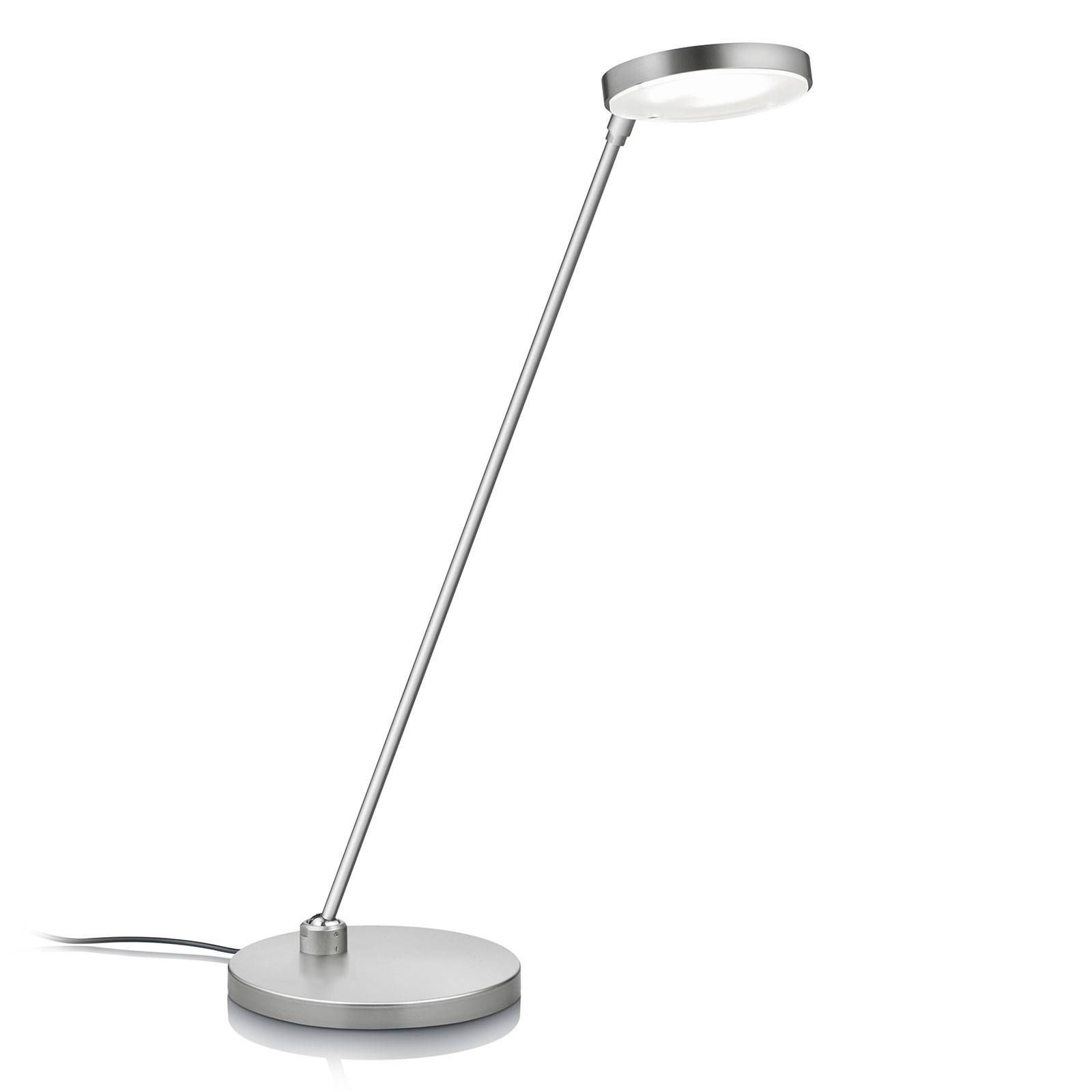 Knapstein Stolná LED lampa Thea-T, matný nikel, Obývacia izba / jedáleň, kov, 12.8W, K: 56cm