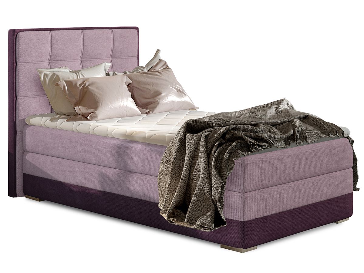 Čalúnená jednolôžková posteľ Alessandra 90 P - ružová / fialová