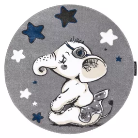 Dywany Łuszczów Detský kusový koberec Petit Elephant stars grey kruh - 120x120 (priemer) kruh cm