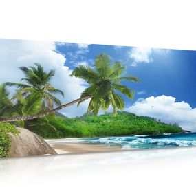 Obraz nádherná pláž na ostrove Seychely - 120x60