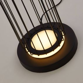 Searchlight Stojacia LED lampa Cage v klietkovom dizajne, Obývacia izba / jedáleň, oceľ, hliník, 37W, K: 117cm