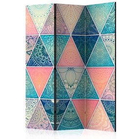 Paraván Oriental Triangles Dekorhome 135x172 cm (3-dielny)