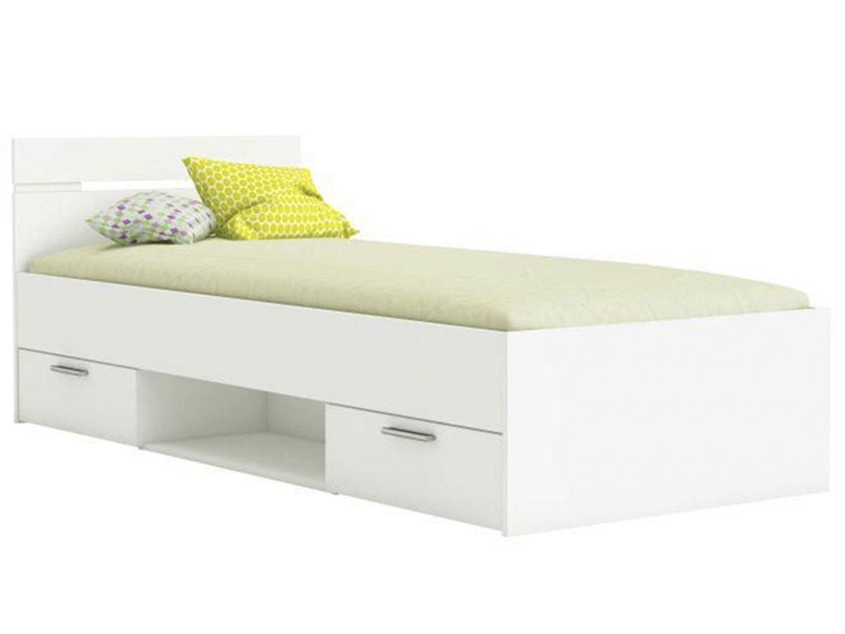 Jednolôžková posteľ s úložným priestorom Michigan New 90 - biela