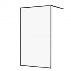 CERSANIT - Sprchovací kút WALK-IN LARGA ČIERNE 120X200 TRANSPARENT SKLO S932-140