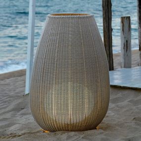 Bover Amphora 02 – terasové svetlo, light beige, hliník, ušľachtilá oceľ, polyetylén, umelé vlákno, E27, 30W, K: 123cm