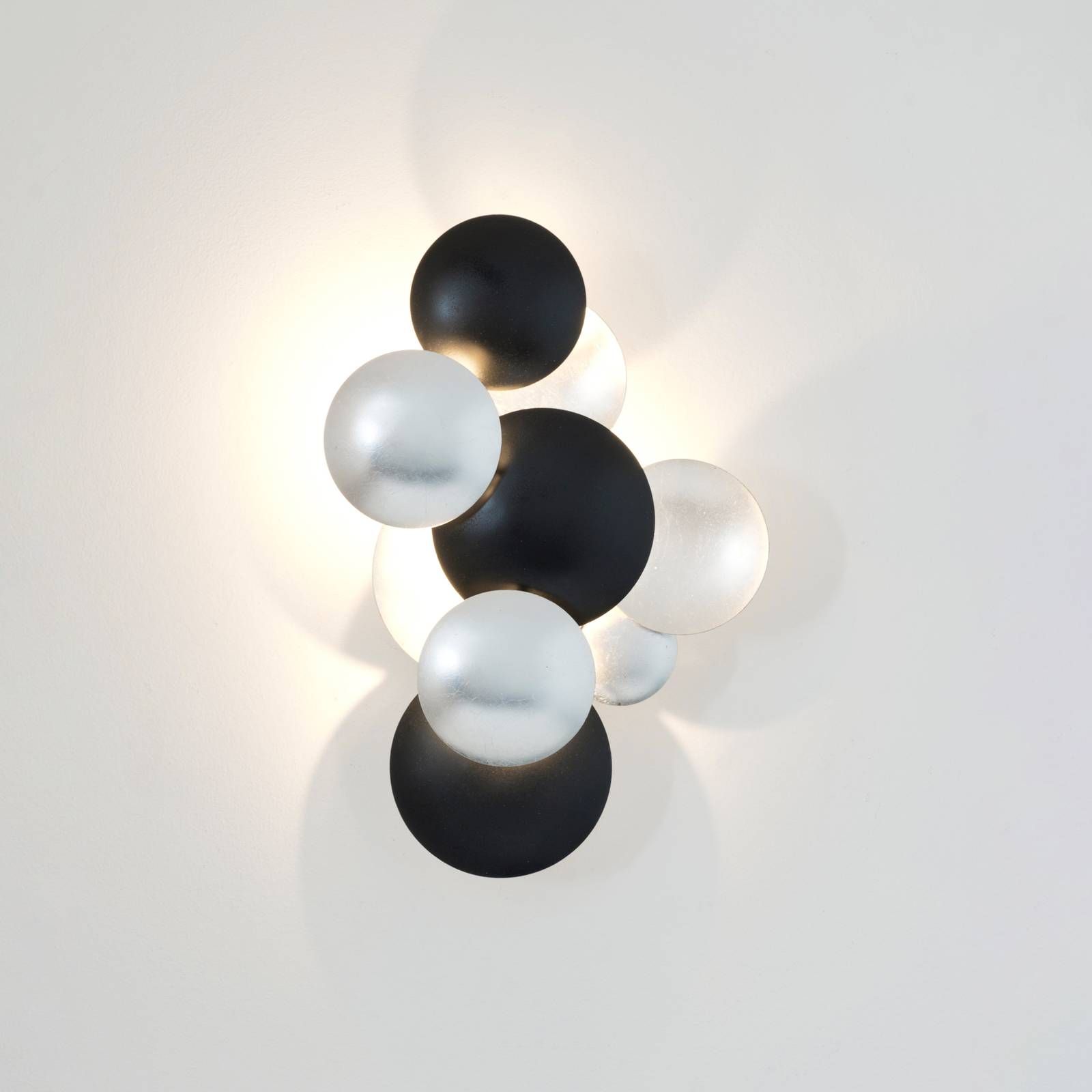 Holländer LED svetlo Bolladaria 3-pl. strieborná/čierna, Obývacia izba / jedáleň, železo, 3.2W, L: 27 cm, K: 42cm