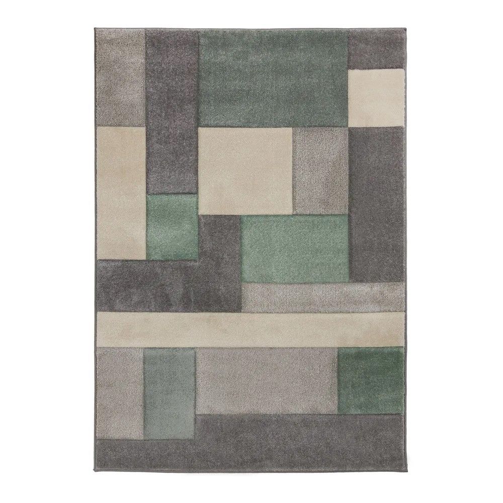 Flair Rugs koberce Kusový koberec Hand Carved Cosmos Mint / Grey / Cream - 120x170 cm