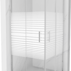 Sprchovací kút MEXEN RIO priehľadný / prúžky, 90x90 cm