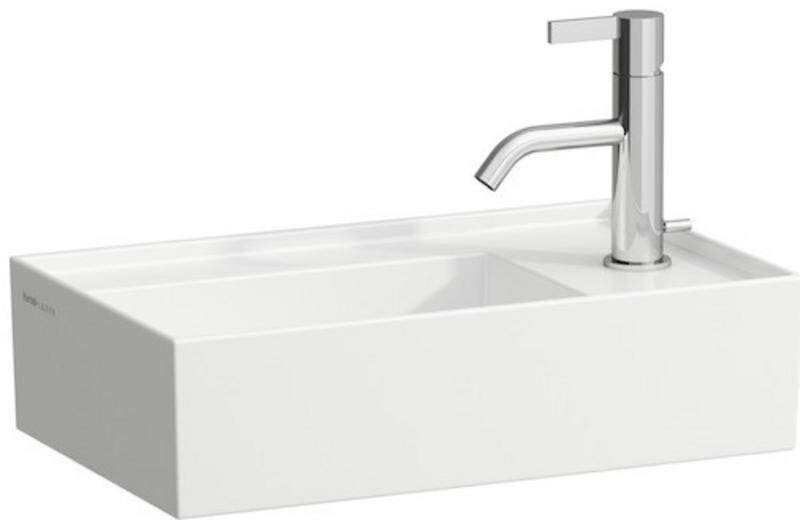 Laufen Kartell - Umývadielko, 460 mm x 280 mm, biela – bez prepadu, s 1 otvorom na batériu, s LCC H8153344001111