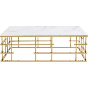 KARE Design Konferenční stolek Rome - zlatý, 130x70cm