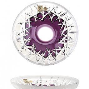 Krištáľový tanier Hoarfrost, farba fialová, priemer 180 mm