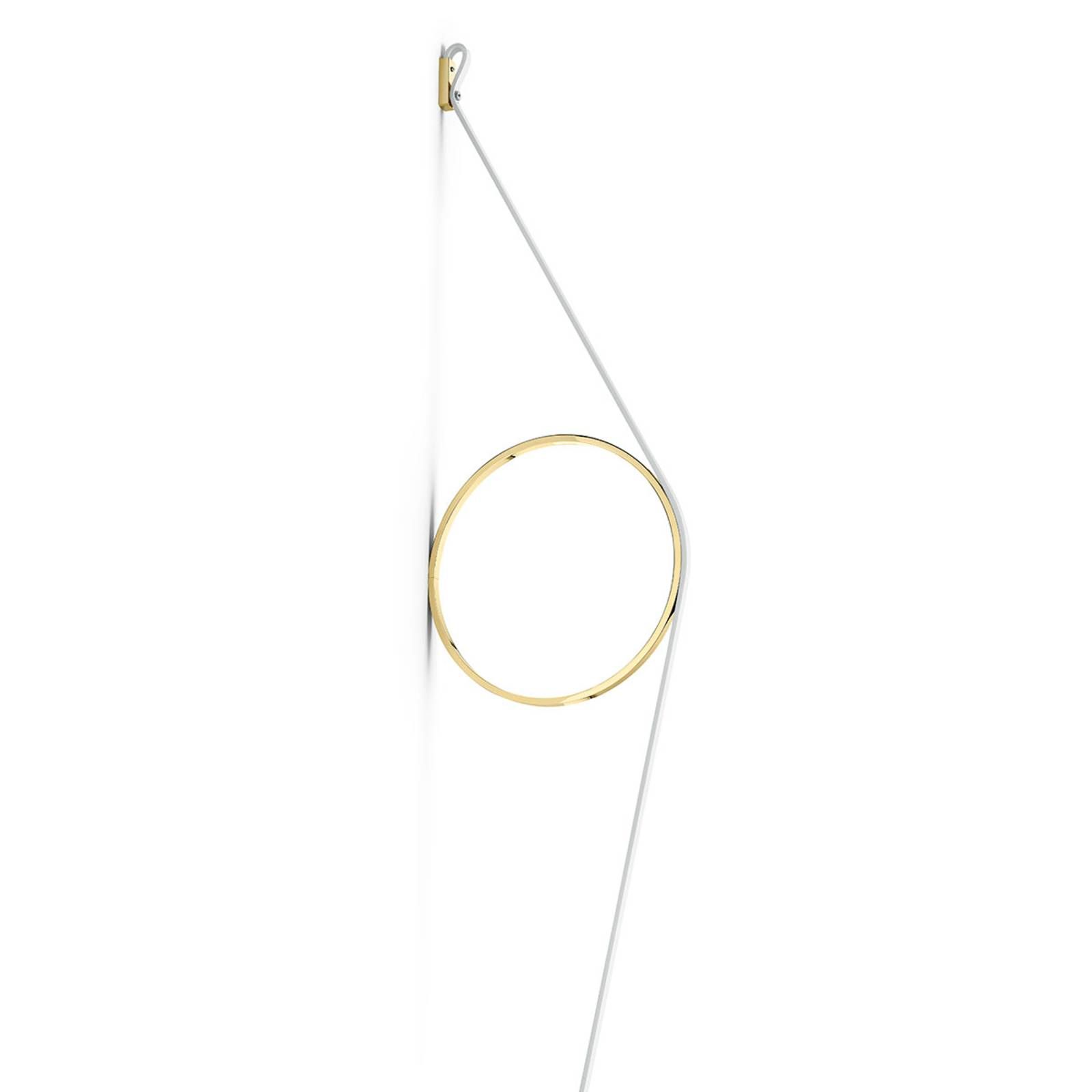 FLOS Wirering biele LED svietidlo Prstenec zlaté, Obývacia izba / jedáleň, hliník, guma, 16W, K: 208cm