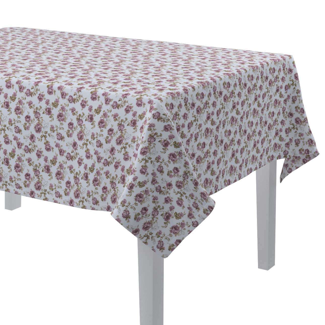Dekoria Obrus na stôl obdĺžnikový, biela - ružová, 130 × 280 cm, Flowers, 143-95