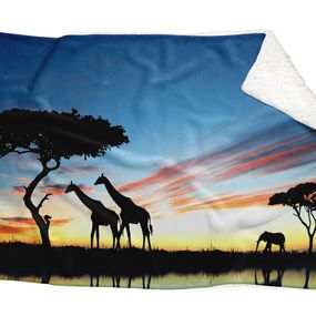 Deka Nočné safari (Rozmer: 200 x 140 cm, Podšitie baránkom: ÁNO)