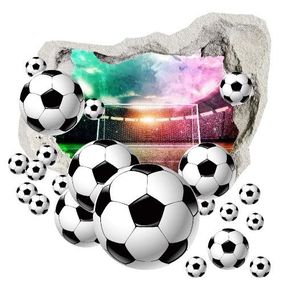 DomTextilu Nálepka na stenu 3D futbalové lopty s pozadím štadióna 75 x 75 cm
