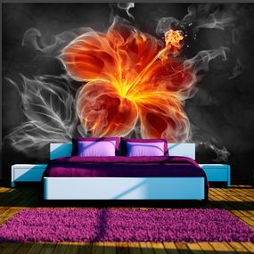 Fototapeta ľalia v dyme - Fiery flower inside the smoke - 100x70