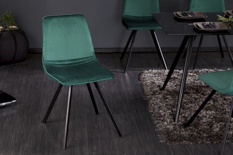 Germany24 - Dizajnová stolička Amsterdam zamat smaragdovo zelená