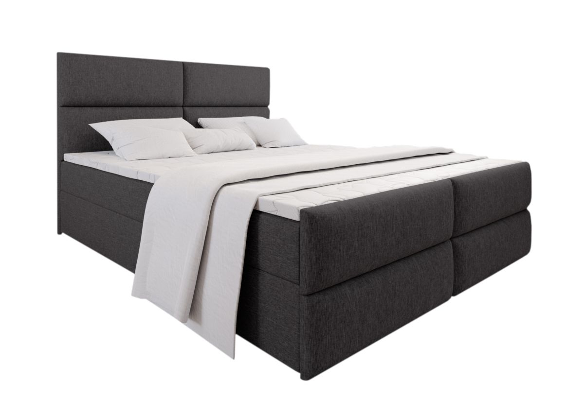 Expedo Čalúnená posteľ boxspring MILON + topper, 160x200, sawana 05