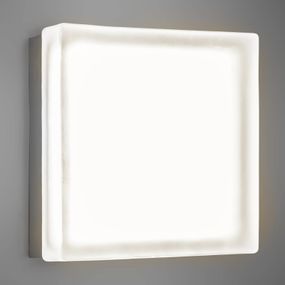 Akzentlicht Štvorcové nástenné LED svetlo Briq 02, teplá biela, Obývacia izba / jedáleň, sklo, ušľachtilá oceľ, 18W, P: 22.9 cm, L: 22.9 cm