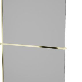 MEXEN/S - KIOTO Sprchová zástena WALK-IN s poličkou a držiakom uterákov 100 x 200 cm, grafit 8 mm, zlatá 800-100-121-50-40