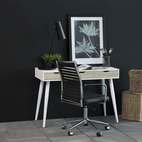 Dizajnový písací stôl Nature 110 cm, biely dub