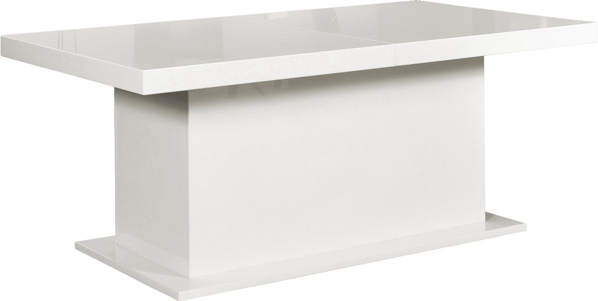 Rozkladací jedálenský stôl Kacper 200/400 - biely vysoký lesk