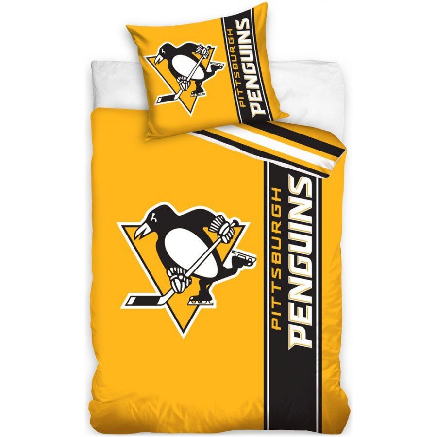 TipTrade (CZ) · Hokejové posteľné obliečky NHL Pittsburgh Penguins - séria Belt - 100% bavlna - 70 x 90 cm + 140 x 200 cm