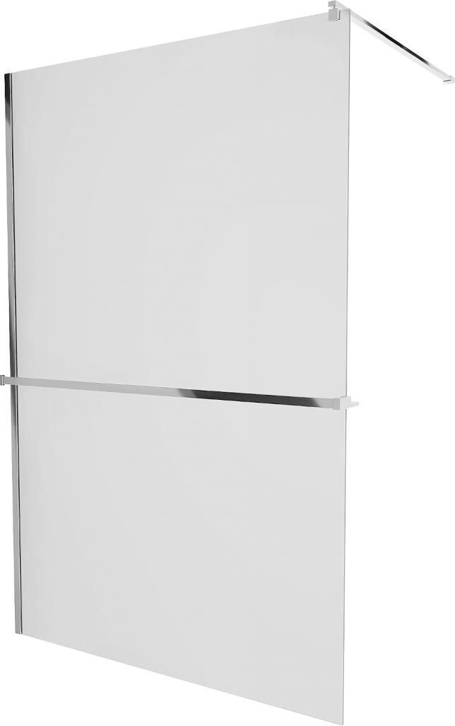MEXEN/S - KIOTO Sprchová zástena WALK-IN s poličkou a držiakom uterákov 110 x 200 cm, matné sklo 8 mm, chróm 800-110-121-01-30