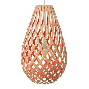 david trubridge Koura závesná 50cm bambus-červená, Obývacia izba / jedáleň, bambus, E14, 60W, K: 50cm