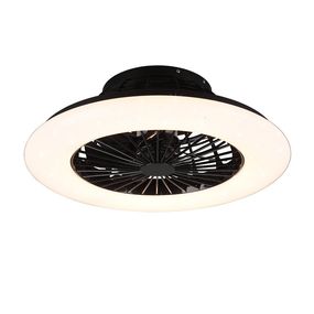 Trio R62522132 LED stropné svietidlo s ventilátorom Stralsund 1x30W | 2200lm | 3000 - 6500K - oddelené vypínače, diaľkové ovládanie, stmievateľné, 3 rýchlosti, časovač, nočný režim, hviezdny efekt, čierna