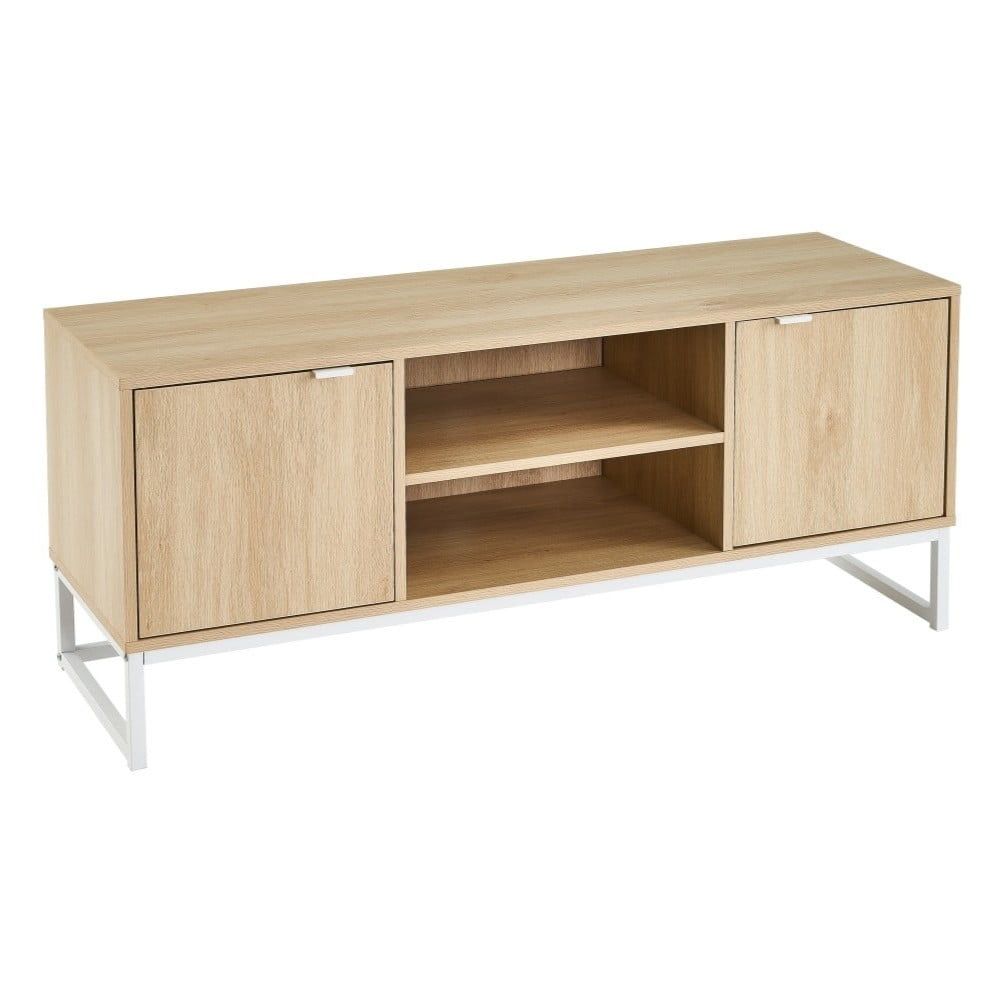 TV stolík v dekore brezy v prírodnej farbe 120x52,5 cm – Casa Selección