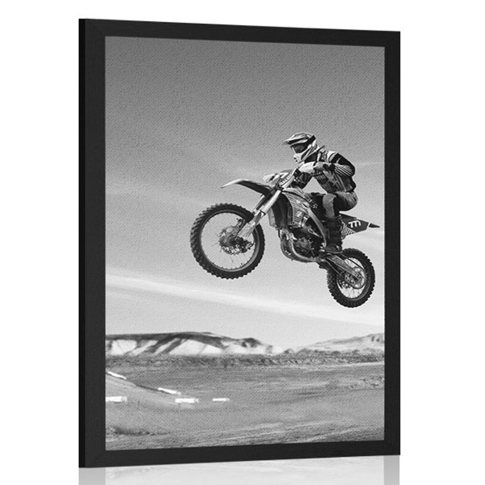 Plagát pre motorkárov v čiernobielom prevedení - 30x45 black