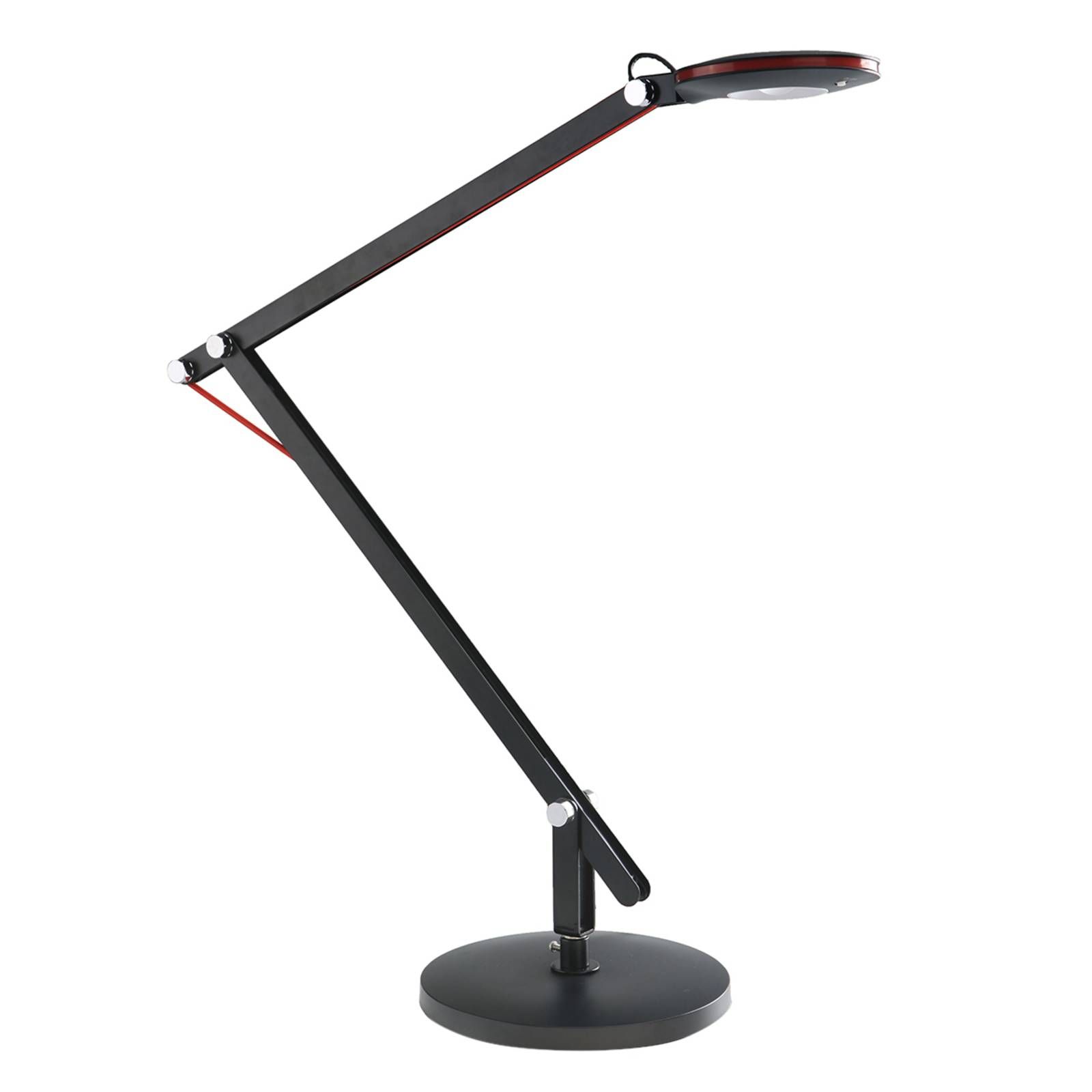 Aluminor Čierna LED lampa na písací stôl Cosmos, Pracovňa / Kancelária, kov, plast, 6W, Energialuokka: F, K: 86cm