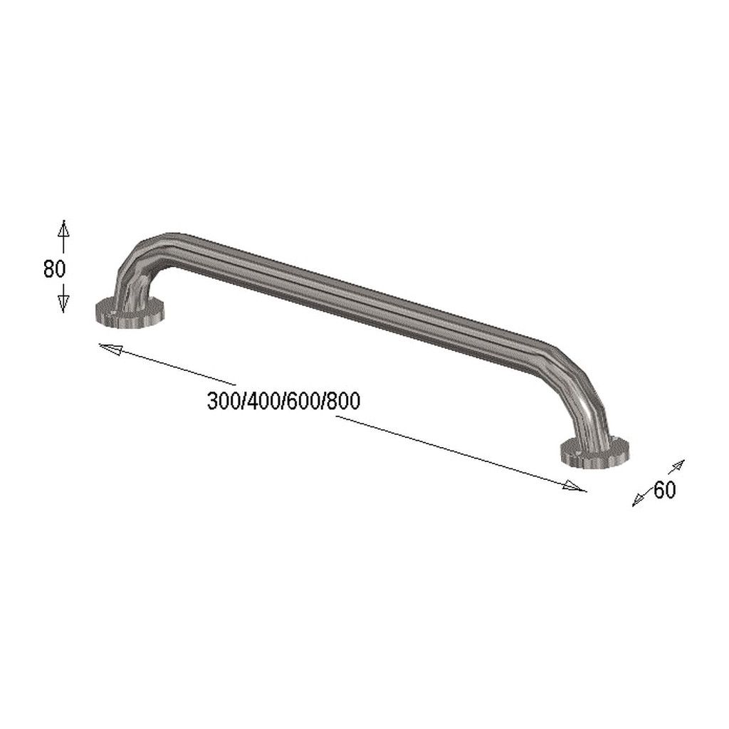 NEREZOVÉ SPRCHOVÉ ŽĽABY Pevné madlo (nerez), 800mm