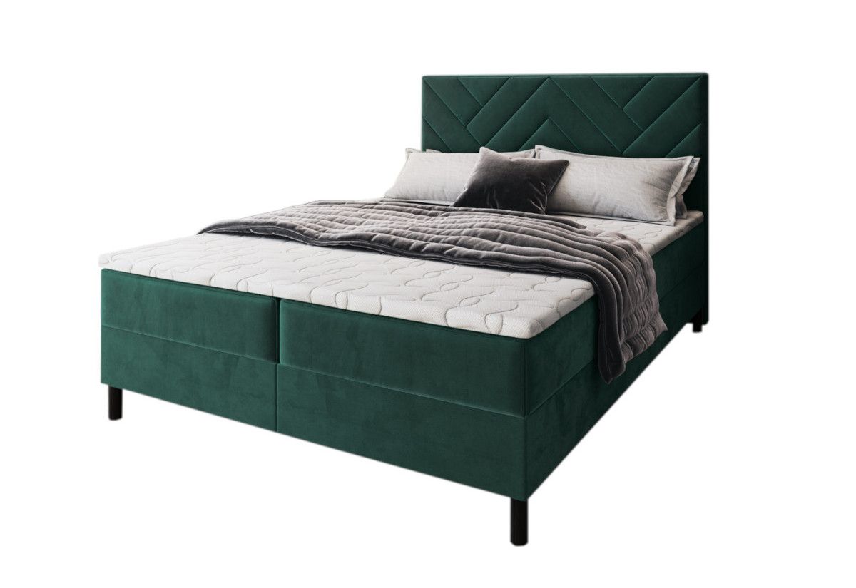 Expedo Čalúnená posteľ boxspring ROKOS + topper, 160x200, monolith 37