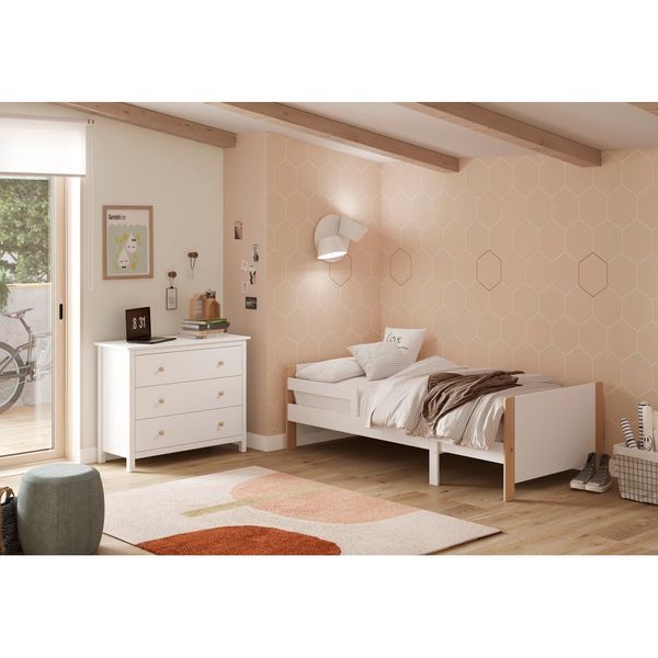 Rastúca detská posteľ v bielo-prírodnej farbe 90x140/190 cm Willi – Marckeric