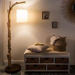 Dizajnová stojanová lampa Arielle, 160 cm, náplavové drevo