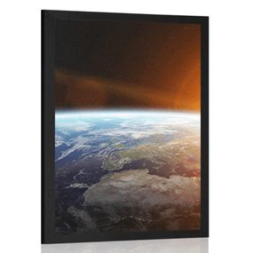 Plagát pohľad na planétu z vesmíru - 30x45 black